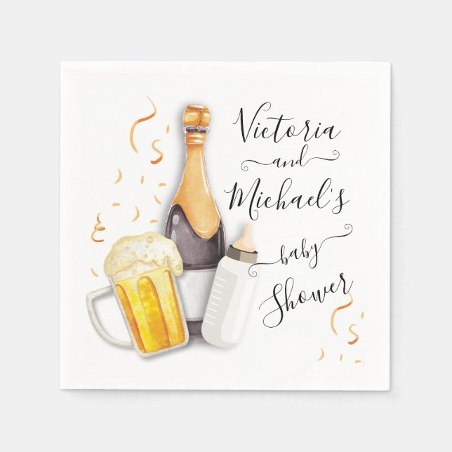 Serviette En Papier Bulles et Baby shower de bière (Devant)