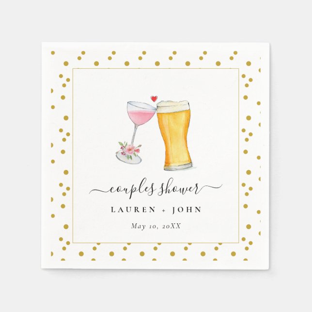 Serviette En Papier Bulles et Couples de Brew douche Naples (Devant)