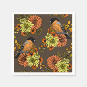Serviette En Papier Bullfinch on autumn floral