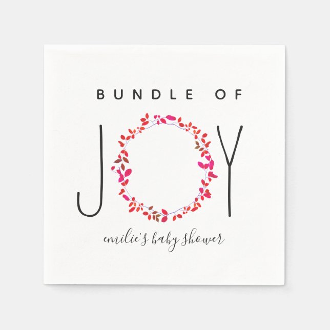 Serviette En Papier Bundle De Joy Girly Baby shower De Verdure (Devant)