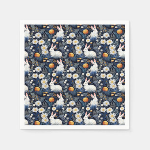 Serviette En Papier Bunnies en fleurs Motif de Pâques