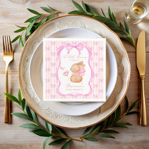 Serviette En Papier Bunny baby shower arc rose monogrammed