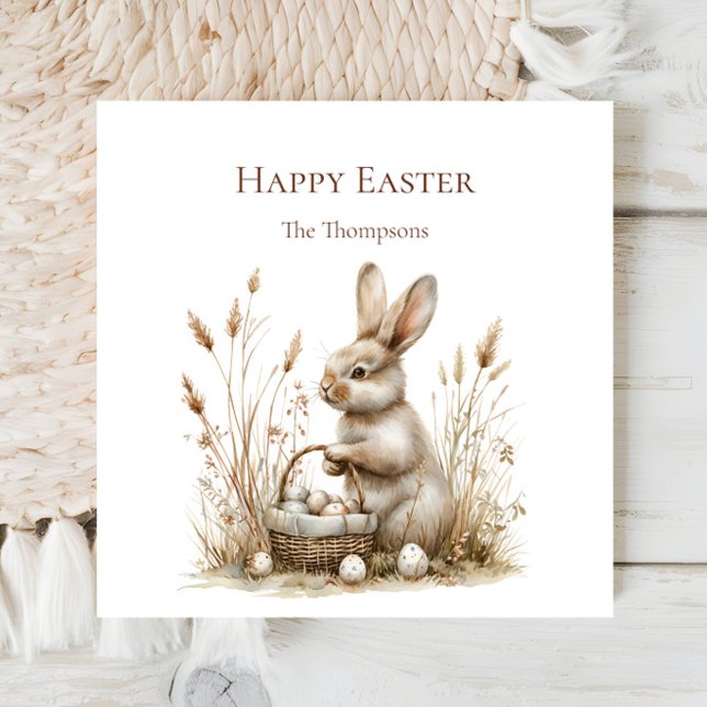 Serviette En Papier Bunny beige Boho de la fête de Pâques (Créateur téléchargé)