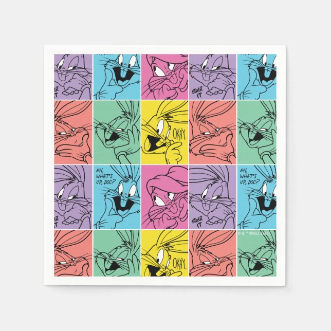 Serviette En Papier BUNNY™ - Expressions de blocs de couleur (Devant)