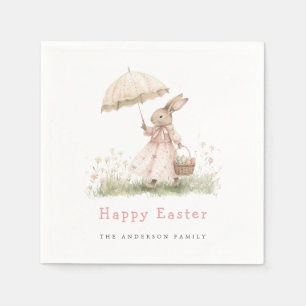 Serviette En Papier Bunny Pâques Pastel