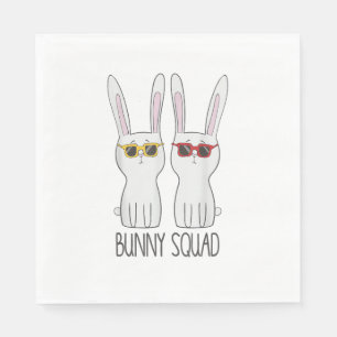 Serviette En Papier Bunny Squad Funny mignon animal de compagnie Rabbi