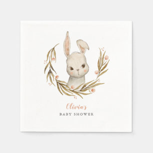 Serviette En Papier Bunny Woodland thème Baby shower fille