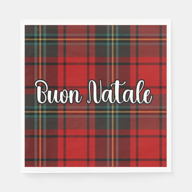 Serviette En Papier Buon Natale Plaid (Devant)