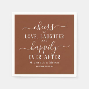 Serviette En Papier Burgundy Cheers Typographie Mariage Personnalisé