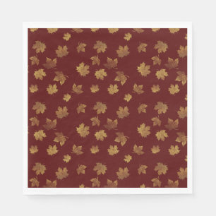 Serviette En Papier Burgundy & Gold Leaf Fall
