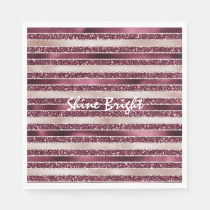 Serviette En Papier Burgundy Rouge Rose Rose Gold Parties scintillant 