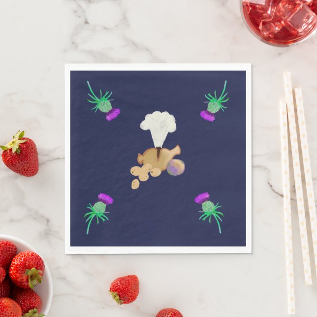 Serviette En Papier Burns supper napkins (En situation)