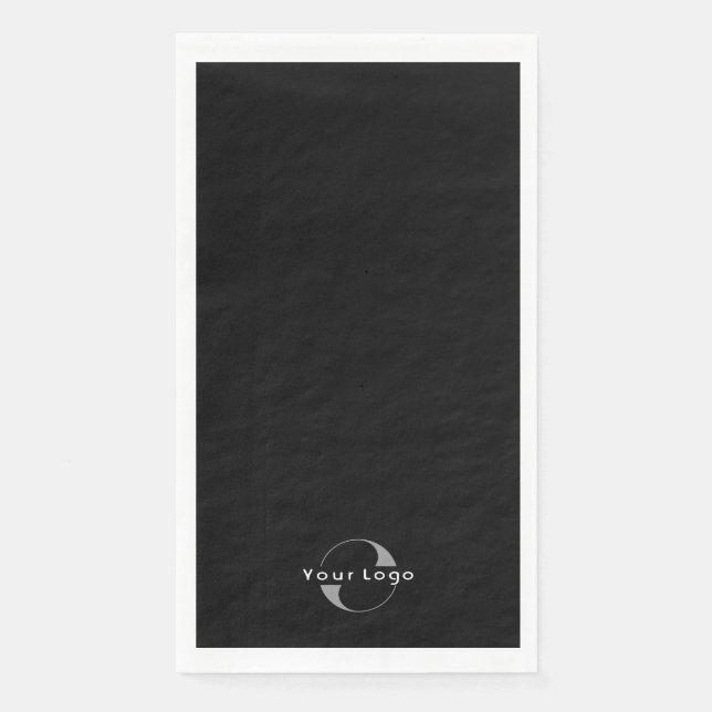 Serviette En Papier Business Modern Logo Clean Minimal Company Black (Devant)