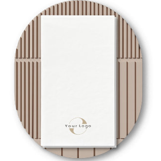 Serviette En Papier Business Modern Logo Clean Minimal Company White