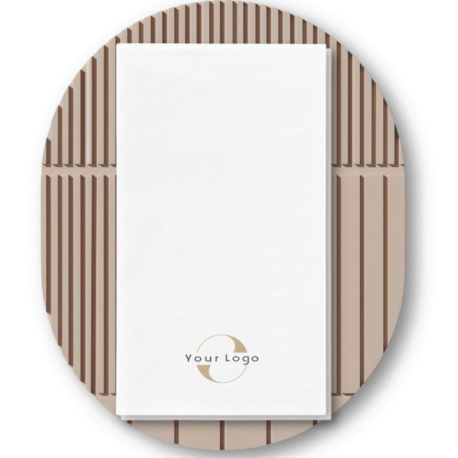 Serviette En Papier Business Modern Logo Clean Minimal Company White (Créateur téléchargé)