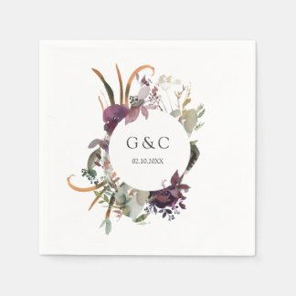 Serviette En Papier Butterum & Plum Mariage personnalisé Napkin 1