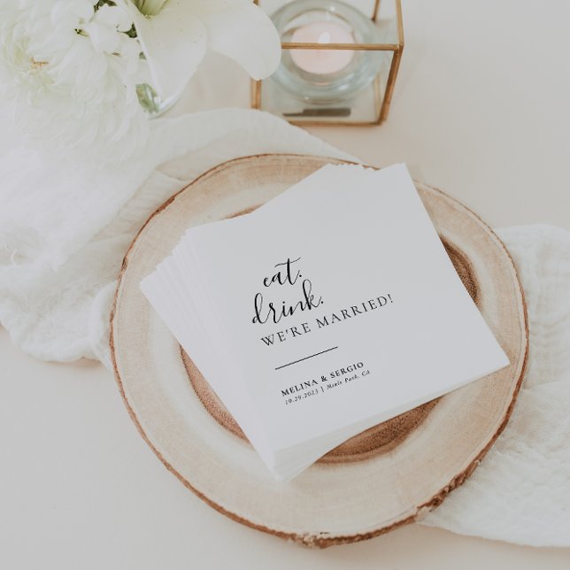 Serviette En Papier Buvez Nous sommes mariés Mariages (Créateur téléchargé)