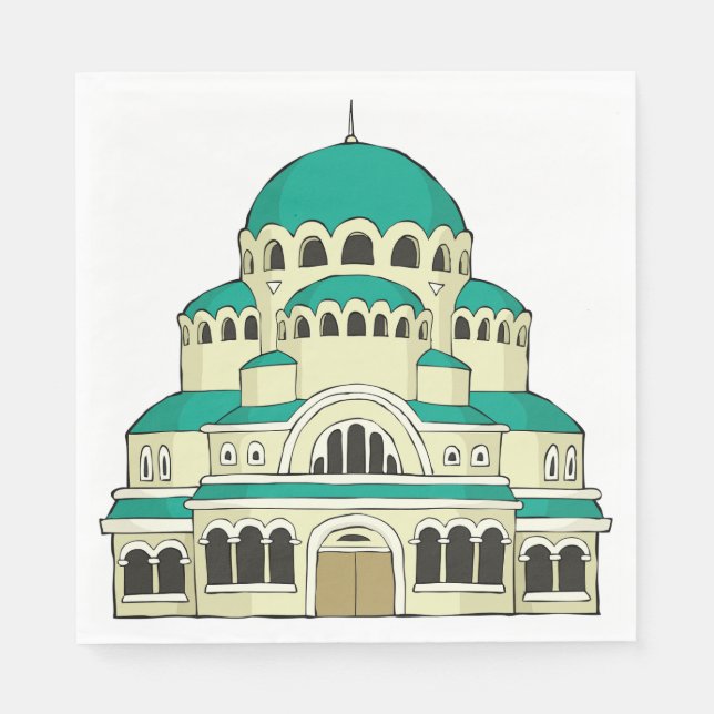 Serviette En Papier Byzantine Architecture Teal Dome Cathedral (Devant)