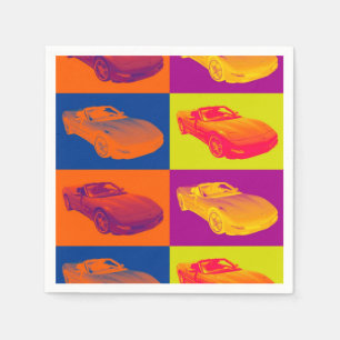 Serviette En Papier C5 Corvette convertible Muscle Voiture Pop Art