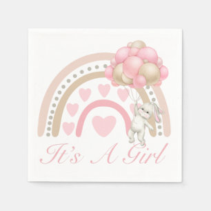 Serviette En Papier C’est un Baby shower rose arc-en-ciel pour fille