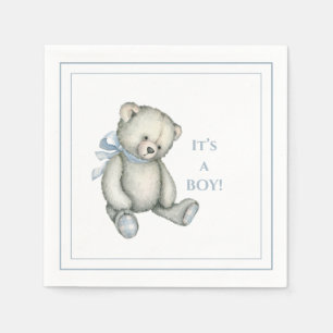 Serviette En Papier C’est un GARÇON Vintage Rustic Blue Teddy Bear