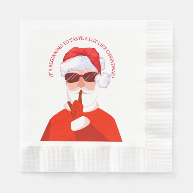 Serviette En Papier Ça commence à goûter comme Noël (Devant)