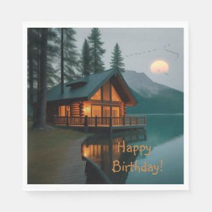 Serviette En Papier Cabine Par Lac Anniversaire