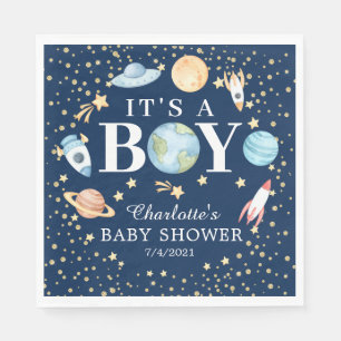 Serviette En Papier Cabines de Baby shower pour garçons de l'espace ex