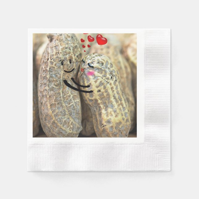 Serviette En Papier cacahuètes amoureuses (Devant)