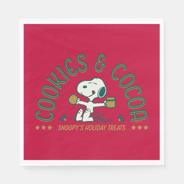 Serviette En Papier cacahuètes | Cookies et cacao Snoopy (Devant)