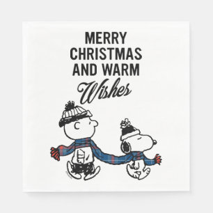 Serviette En Papier cacahuètes   Joyeux Noël Snoopy & Charlie Brown