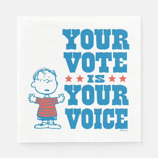 Serviette En Papier cacahuètes | Linus - Votre vote est votre choix (Devant)