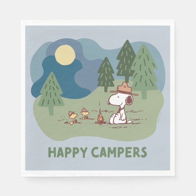 Serviette En Papier cacahuètes | Site du camp de Snoopy & Woodstock (Devant)