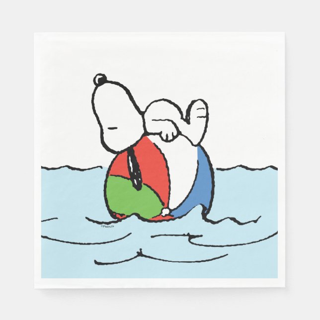 Serviette En Papier cacahuètes | Snoopy Beach Ball Beach (Devant)