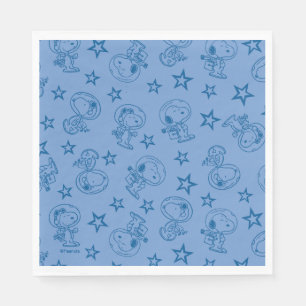 Serviette En Papier cacahuètes   Snoopy Blue Space Astronaut Motif