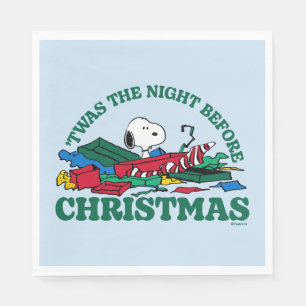 Serviette En Papier cacahuètes Snoopy 'C'était la nuit avant Noël