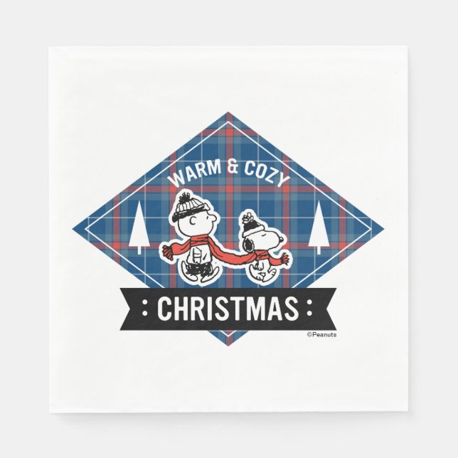 Serviette En Papier cacahuètes | Snoopy & Charlie Brown Chaud & Cosy (Devant)