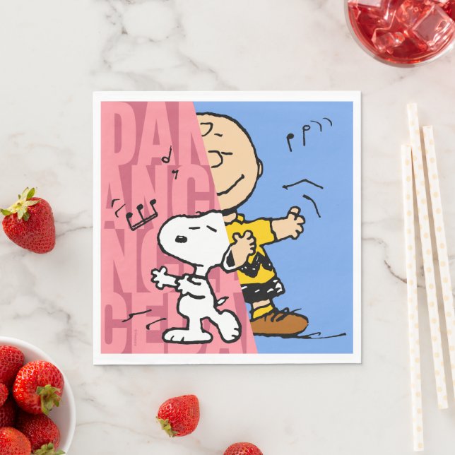 Serviette En Papier cacahuètes | Snoopy & Charlie Danse Brown mi-mi-mi (En situation)