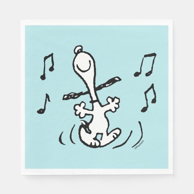Serviette En Papier cacahuètes | Snoopy Dancing (Devant)