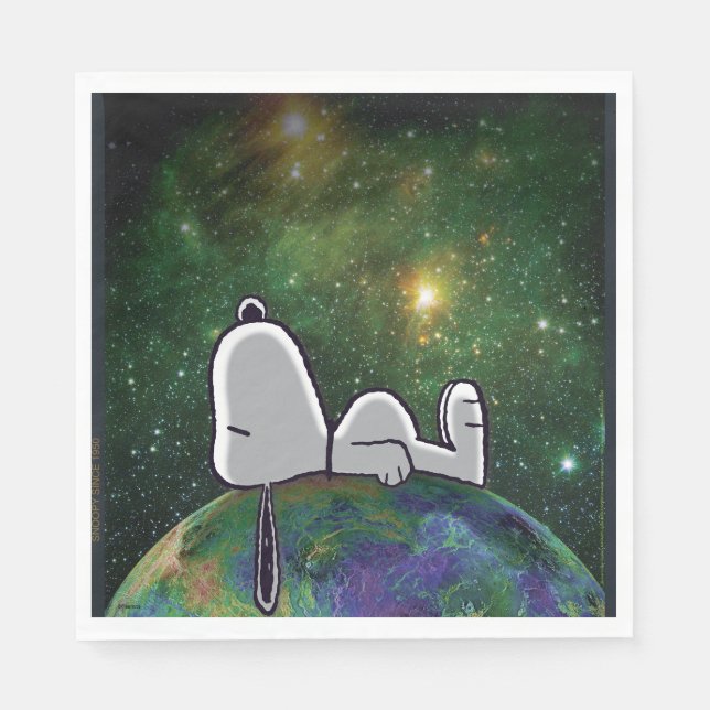 Serviette En Papier cacahuètes | Snoopy Espacé (Devant)