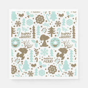 Serviette En Papier cacahuètes   Snoopy Frosty Motif de Noël
