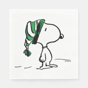 Serviette En Papier cacahuètes   Snoopy Green Casquette de neige