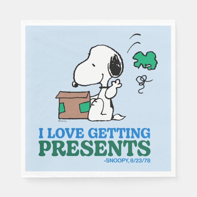 Serviette En Papier cacahuètes | Snoopy I Love Obtenir des présentatio (Devant)