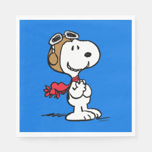 Serviette En Papier cacahuètes   Snoopy L'As Volant