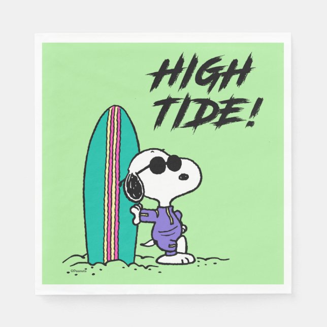 Serviette En Papier cacahuètes | Snoopy Ocean High Tide (Devant)