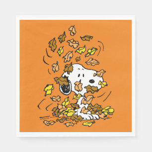 Serviette En Papier cacahuètes   Snoopy Pile de Feuilles