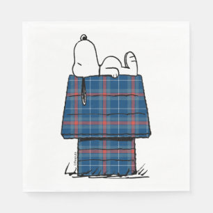 Serviette En Papier cacahuètes   Snoopy Plaid Flannel Holiday Dog Hous