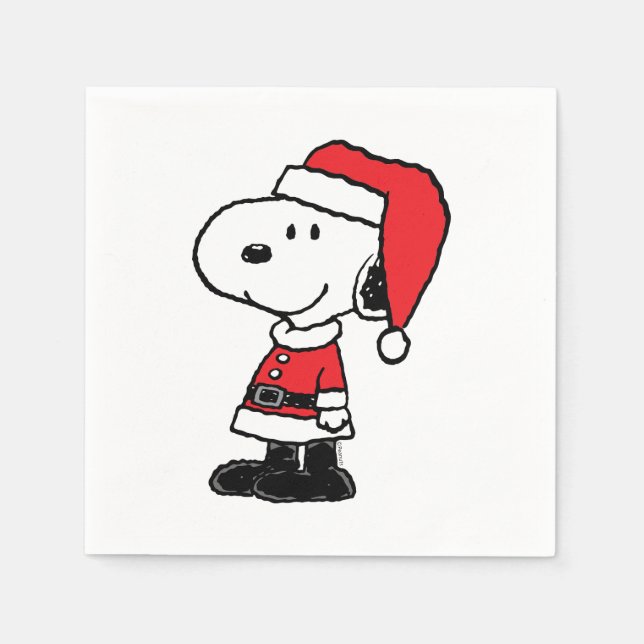 Serviette En Papier cacahuètes | Snoopy Santa Claus (Devant)