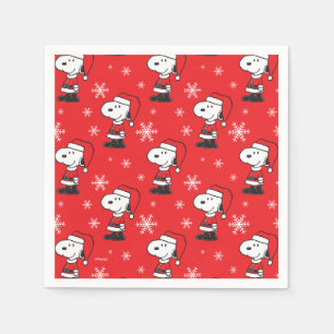 Serviette En Papier cacahuètes   Snoopy Santa Claus
