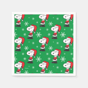 Serviette En Papier cacahuètes   Snoopy Santa Claus